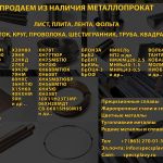 Прецизионные сплавы и металлопрокат в наличии